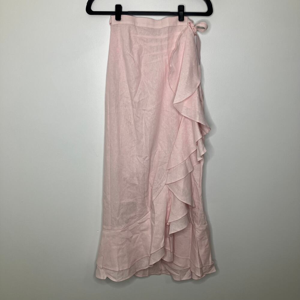 NWT ROSEWATER HOUSE Golestan Ruffle Skirt Maxi Pink S/M